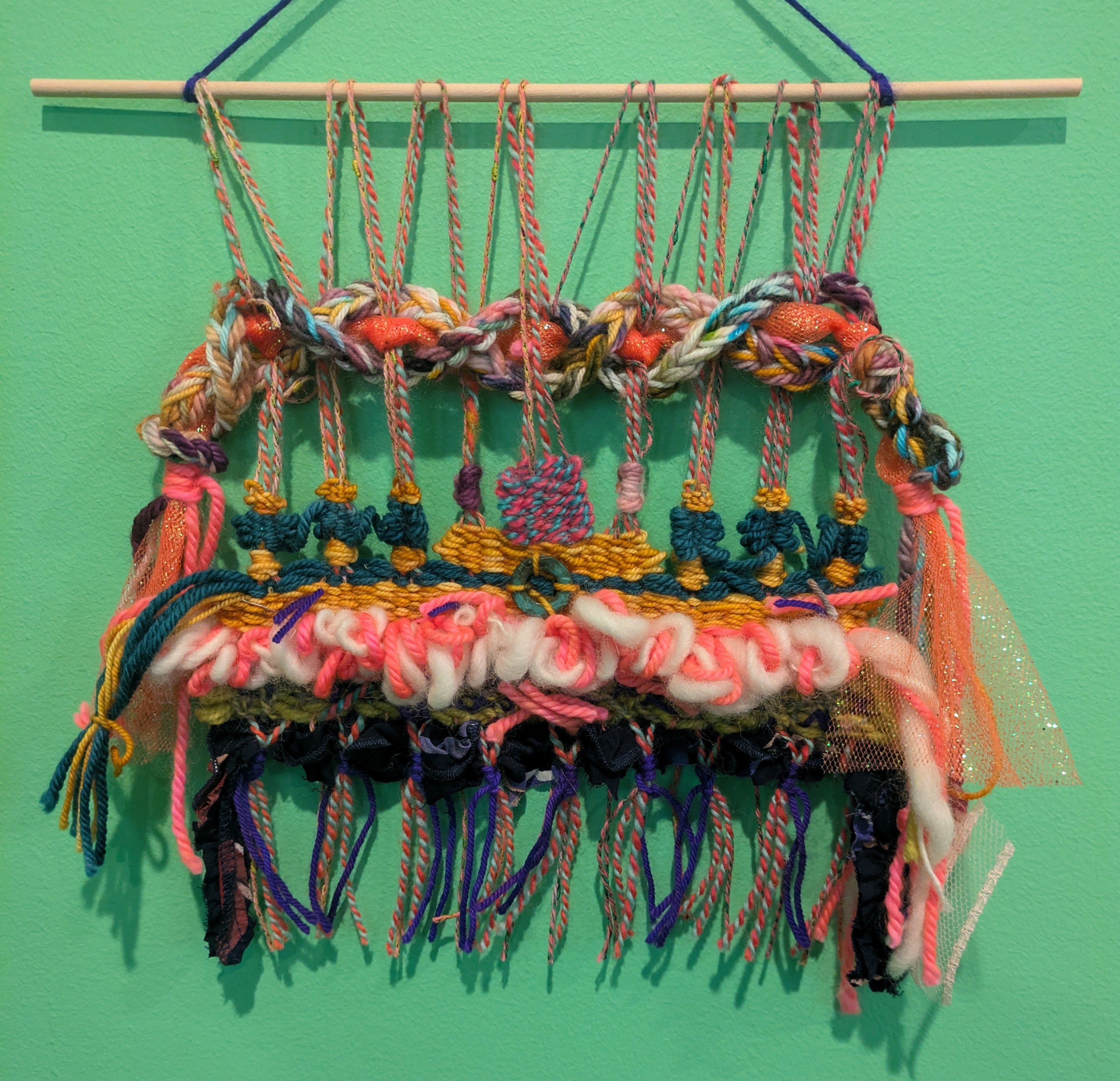 Abstract woven wall hanging